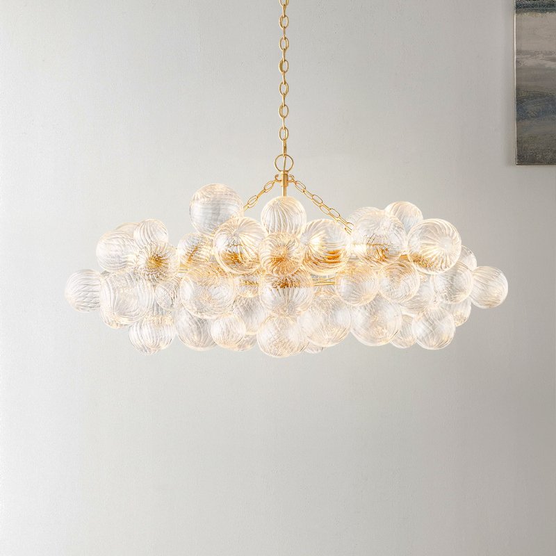 Custom Nordic Chandelier Ball Bubble Indoor Dining Room Living Room Luxury Light Fixtures Blown Glass Chandelier