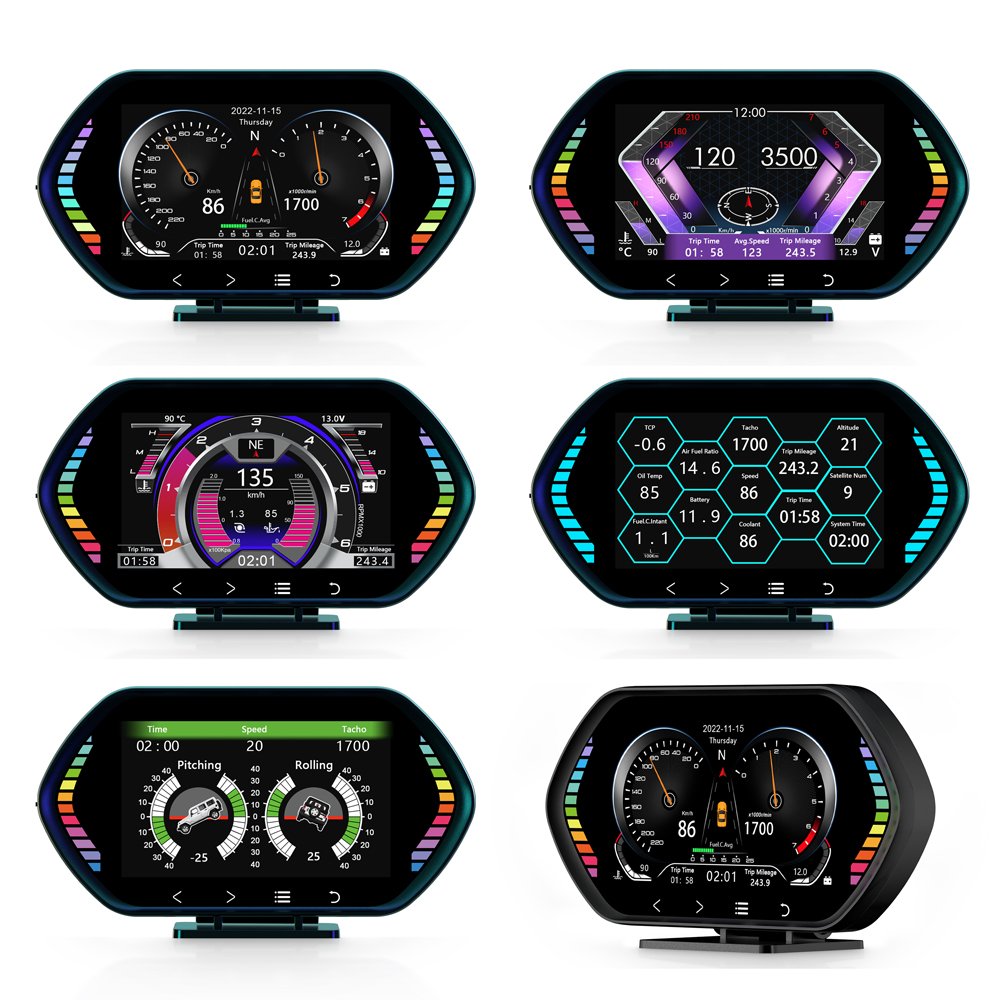 HUD F12 Universal OBD+GPS 4.5Inch Smart Gauge Upgrade Version Smart Digital Instrument OBDII Speedometer