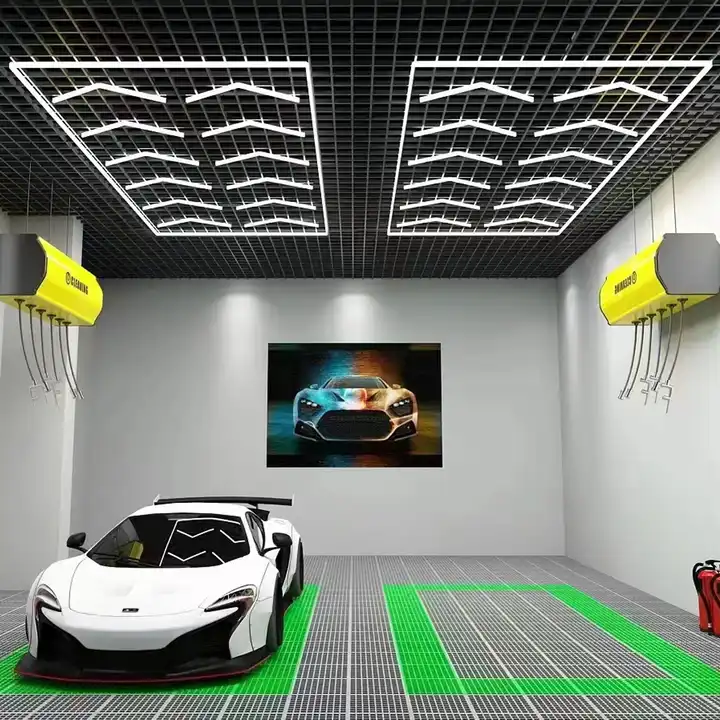 Deformable Honeycomb Led Garage Lights Working Light Hanging Hexagon Detailing Lamp Led Home Hexagon Ceiling Garage Light