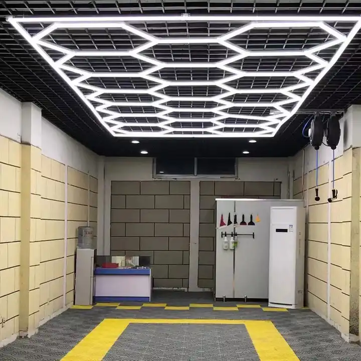 Deformable Honeycomb Led Garage Lights Working Light Hanging Hexagon Detailing Lamp Led Home Hexagon Ceiling Garage Light