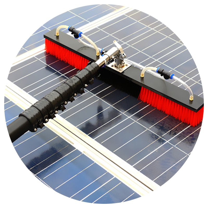 2M Photovoltaic Panel Cleaning Kit Solar Carbon Fibre Pole Cleaning Brush Handheld Cleaning Brush with 20 Meter Water Pipe