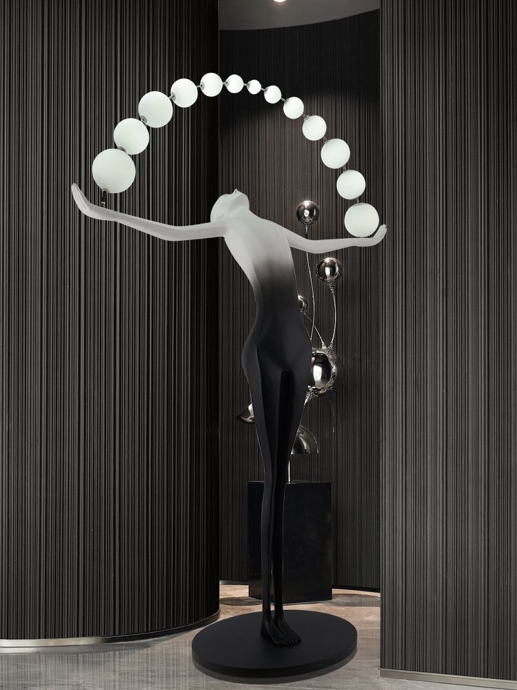 Hotel Nordic Living Room Corner Resin Sculpture Floor Light Designer Modern Minimalist Art Decoration Standing Led Floor Lamp