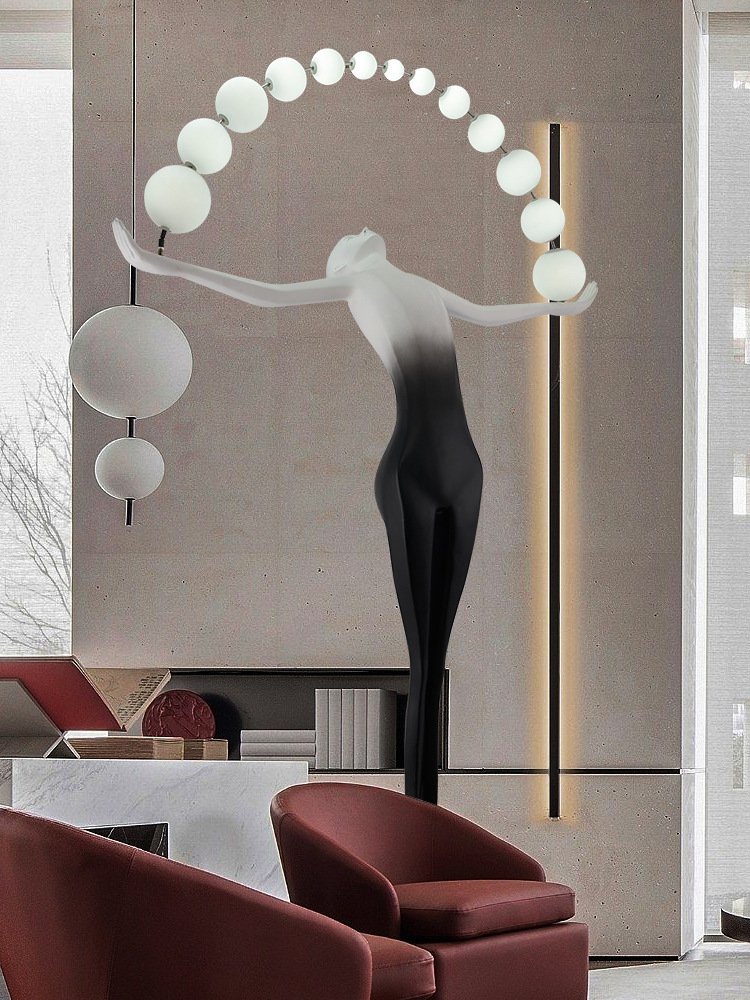 Hotel Nordic Living Room Corner Resin Sculpture Floor Light Designer Modern Minimalist Art Decoration Standing Led Floor Lamp