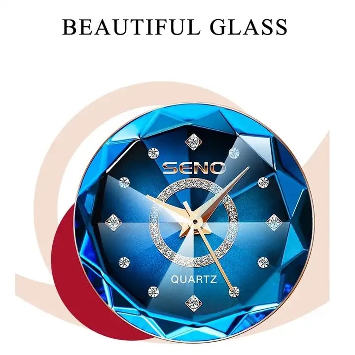 SENO 2024 Top Brand Luxury Wrist Watch Ocean Star Women Crystal Watch Rose Gold Women Bracelet Watch for Ladies Relogio Feminino
