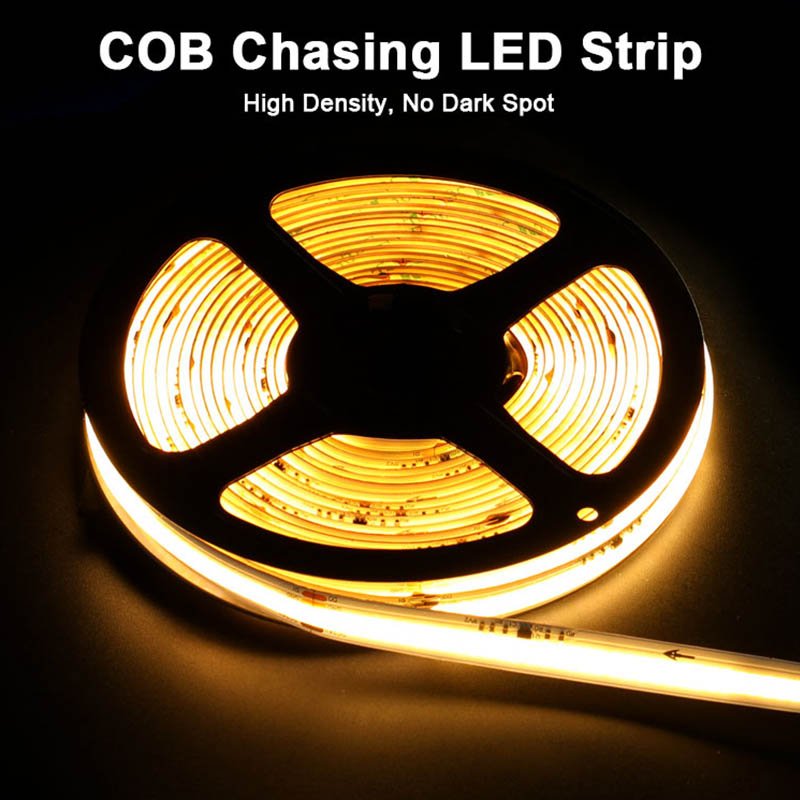 DC24V COB LED Strip White Chasing 360LEDs/M 3000K 4000K 6000K COB Running Water LED Strip Light for Indoor Decoration