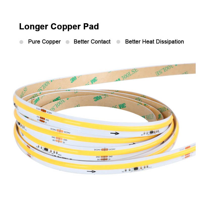 DC24V COB LED Strip White Chasing 360LEDs/M 3000K 4000K 6000K COB Running Water LED Strip Light for Indoor Decoration