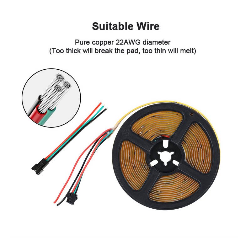 DC24V COB LED Strip White Chasing 360LEDs/M 3000K 4000K 6000K COB Running Water LED Strip Light for Indoor Decoration