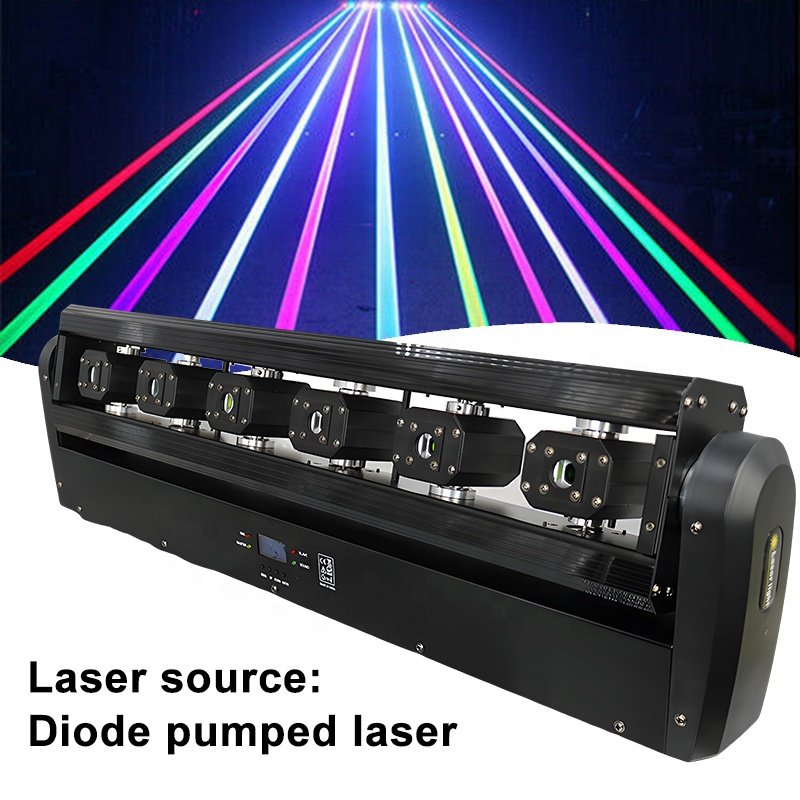 Grace Animation Disco DJ Light Lazer 6Eyes Red Green Blue or RGB Laser Beam Projector