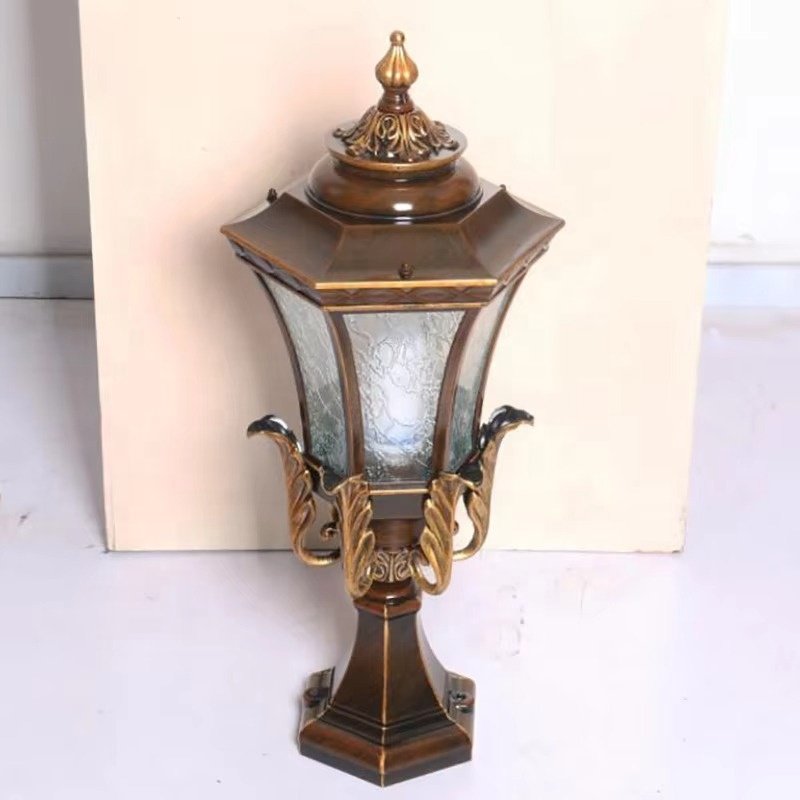 Vintage Luxury Post Main Gate Lamp Modern Outdoor Pillar Light lane Garden Solar Pillar Lamp
