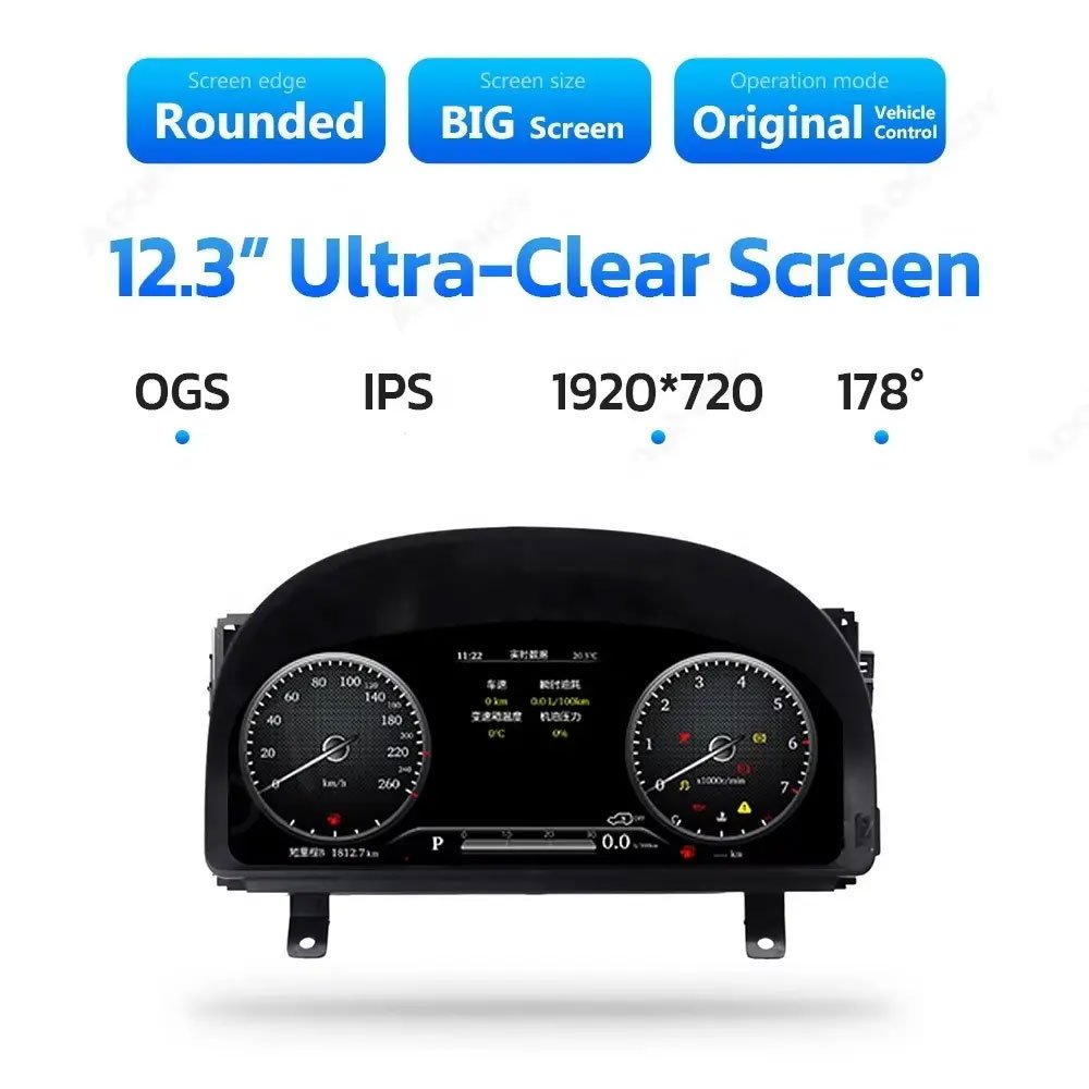 12.3"LCD Screen Auto Meter Instrument Cockpit Display for Toyota Alphard 20 Series 2008-2014 Dashboard Digital Cluster