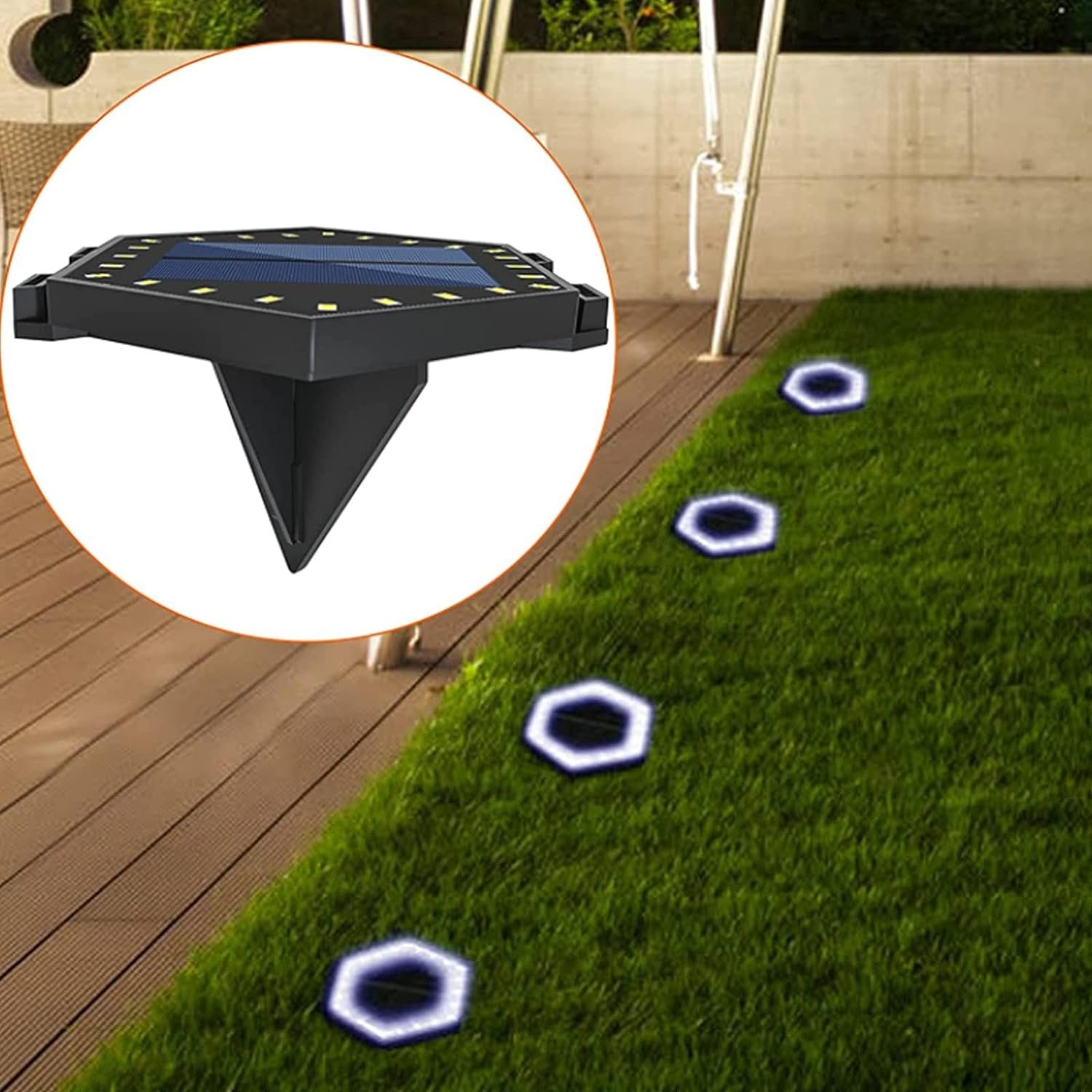 Solar Wall Mounted Lamp Solar Inserted Lawn Underground Light Solar Step Light Decor Garden Walkway Pathway Yard Sidewalk Patio