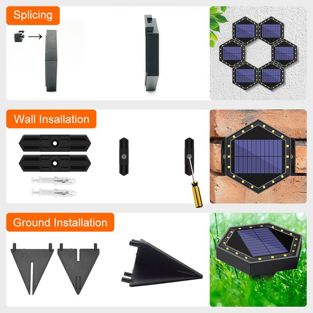 Solar Wall Mounted Lamp Solar Inserted Lawn Underground Light Solar Step Light Decor Garden Walkway Pathway Yard Sidewalk Patio