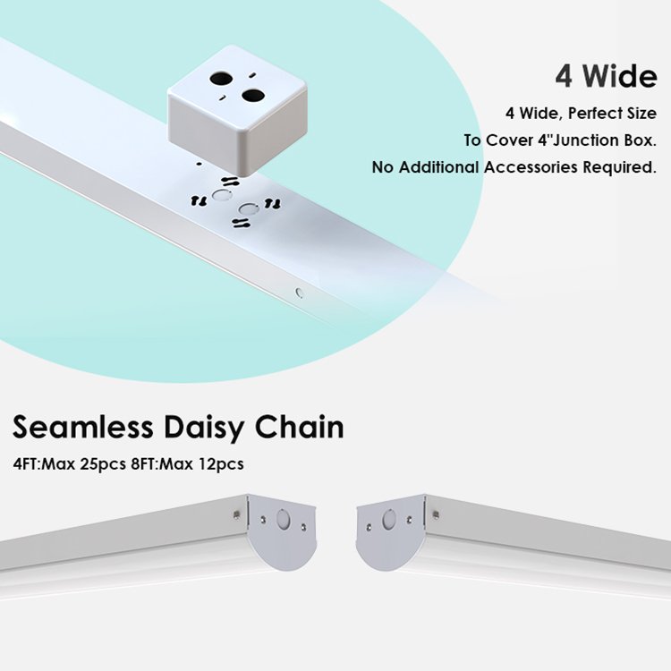 Modern Linear Chandelier Office Light Fixture LED Batten Light With Battery Backup