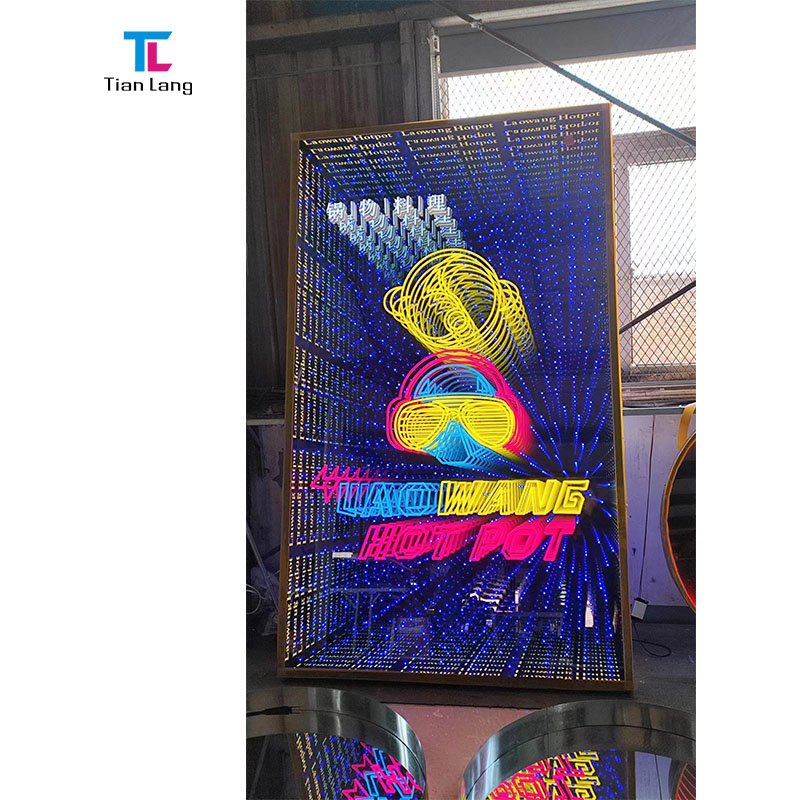 High Quality Cheap OEM ODM Factory Mirror 3D LED Abyss Mirror NEON Abyssal Magic Mirror