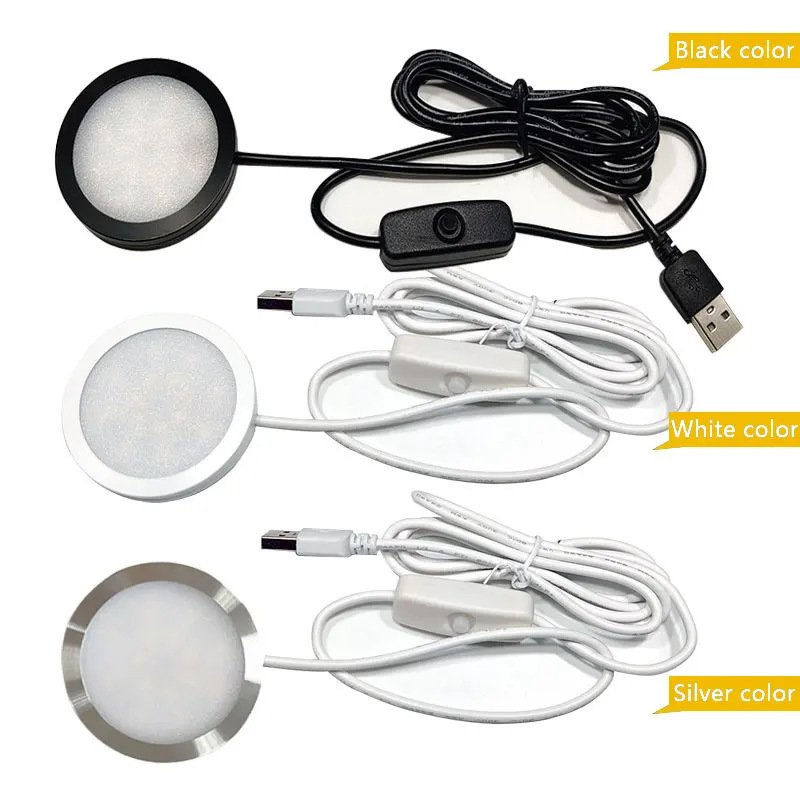 DC 5V RGB LED Puck for Bambu 3d Printer Light Roundled Lamp Kit Led 001 Cabinet Display Shelf Counter Lighting DIY Light Parts