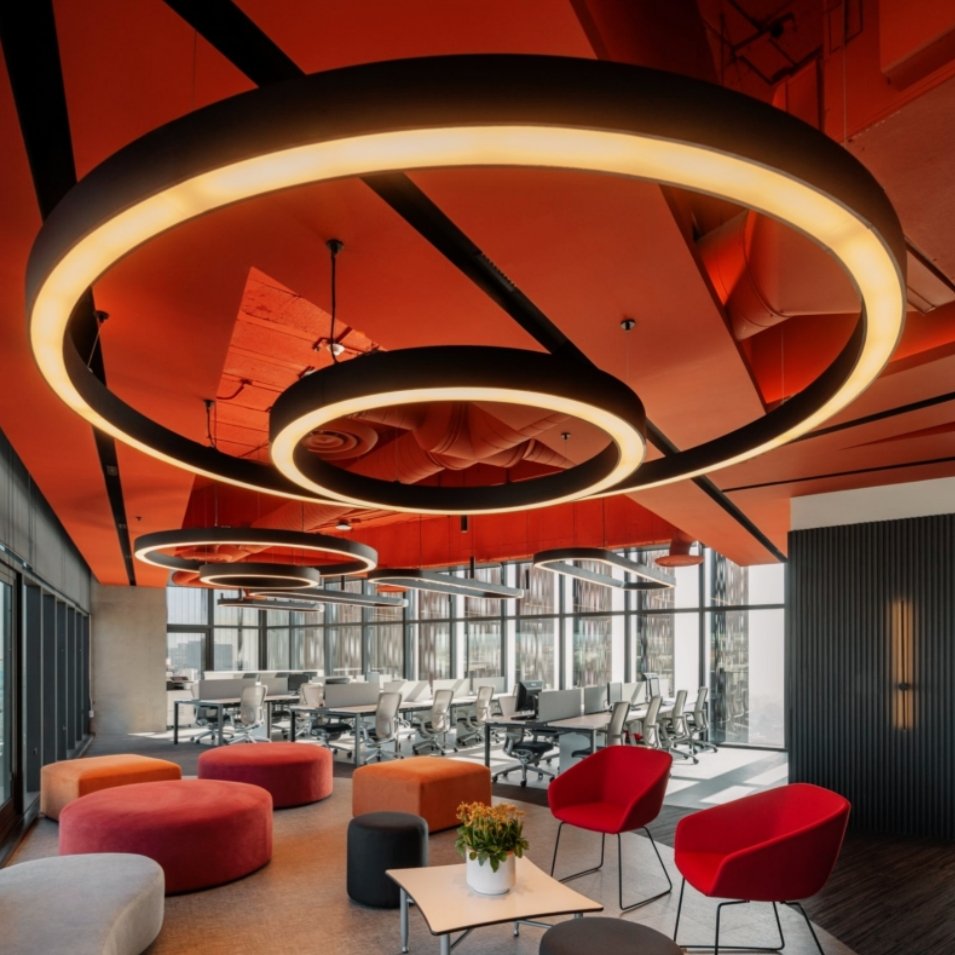 Brandon 30W 40W Hanging Led Linear Hotels Remote Ring Chandeliers&Pendant Lights Circle Modern Led Chandeliers for Dinning Room