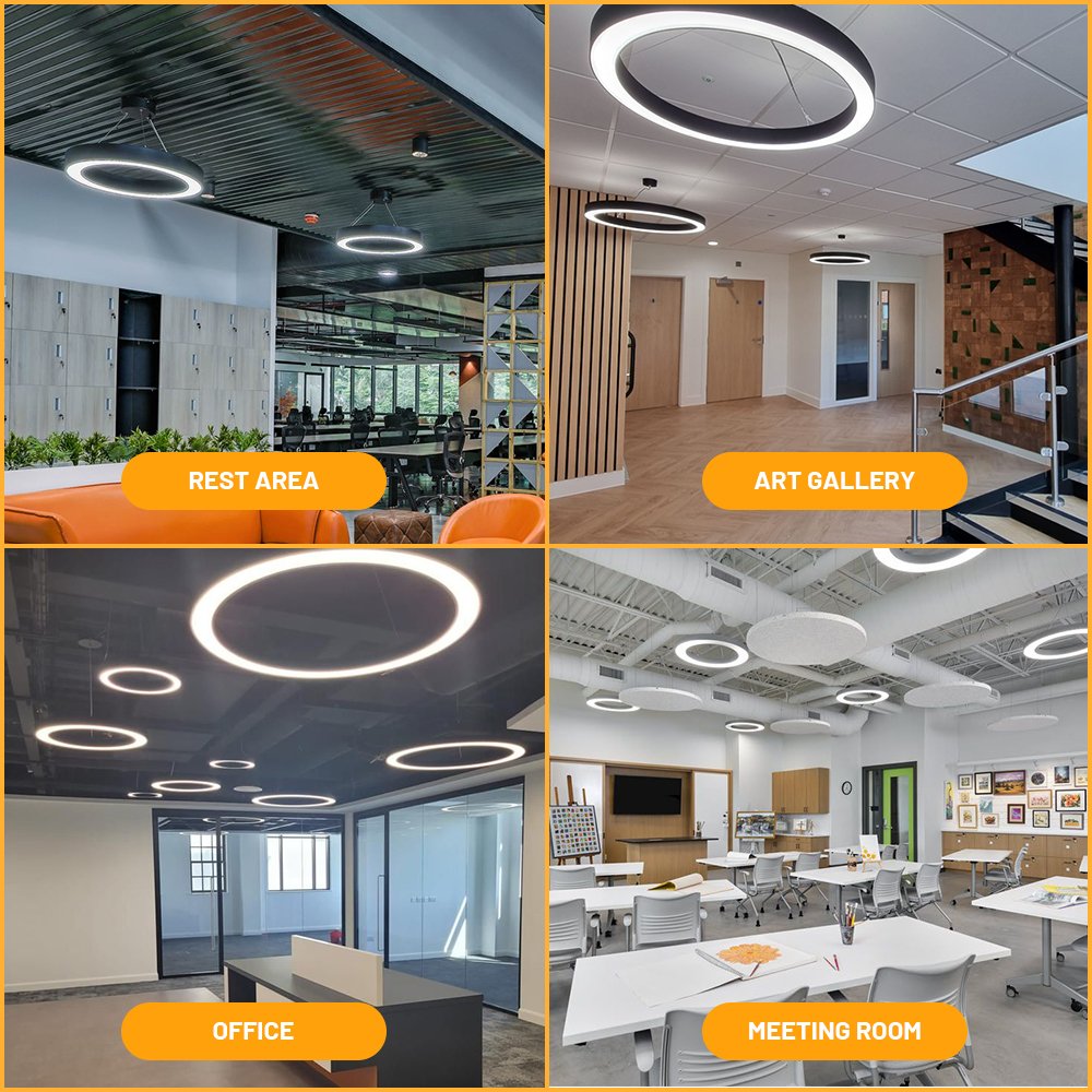 Brandon 30W 40W Hanging Led Linear Hotels Remote Ring Chandeliers&Pendant Lights Circle Modern Led Chandeliers for Dinning Room