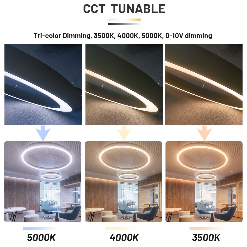 Brandon 30W 40W Hanging Led Linear Hotels Remote Ring Chandeliers&Pendant Lights Circle Modern Led Chandeliers for Dinning Room