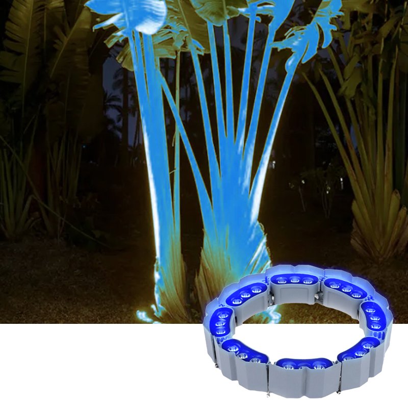 24w Blue Luminescent Palm Tree Lamp Ip65 Waterproof DC24V Outdoor Lighting Landscape Garden Lamp Post Tree Light Led Spotlights
