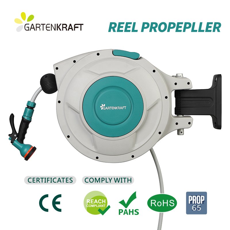 GARTENKRAFT Factory Hot Selling 20 Meters Auto Garden Pipe Automatic Water Hose Reel