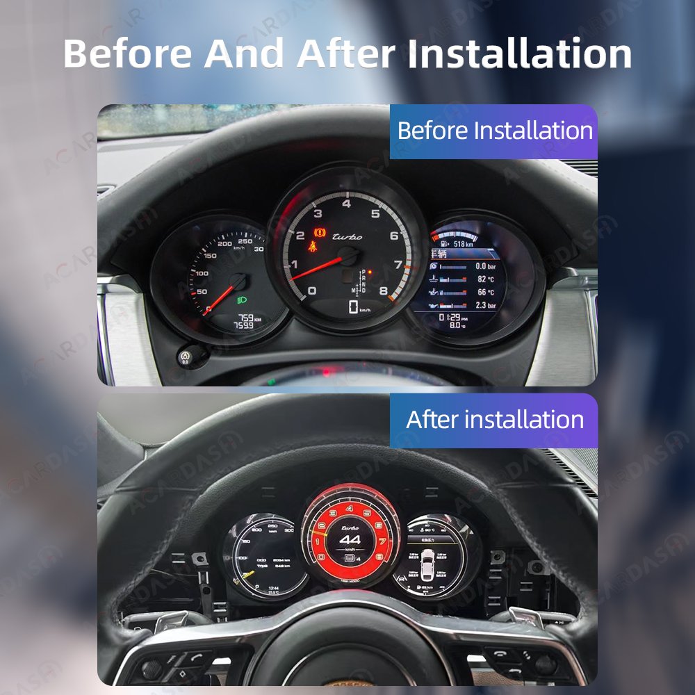 ACARDASH Factory Style Digital Cluster Virtual Cockpit for Porsche Macan 981 982 718 Odometer Dashboard Speed Meter