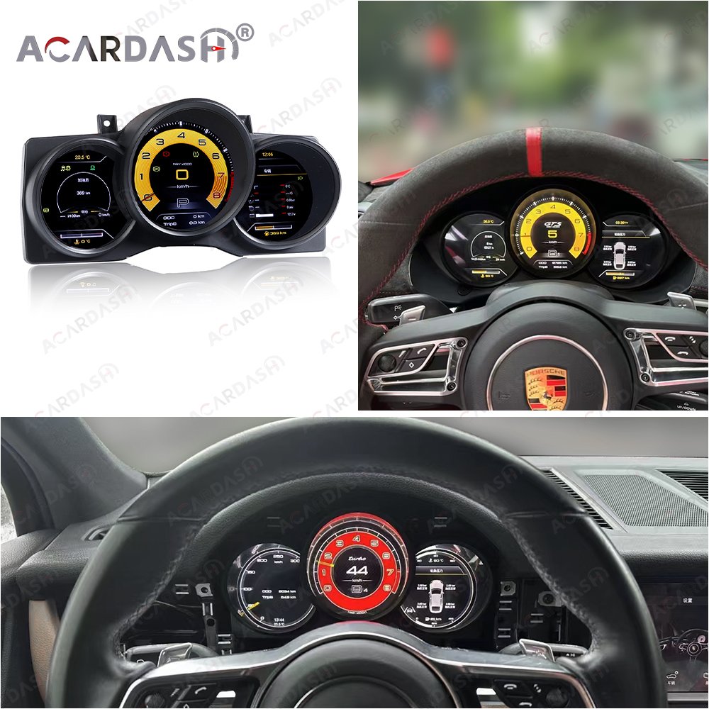 ACARDASH Factory Style Digital Cluster Virtual Cockpit for Porsche Macan 981 982 718 Odometer Dashboard Speed Meter