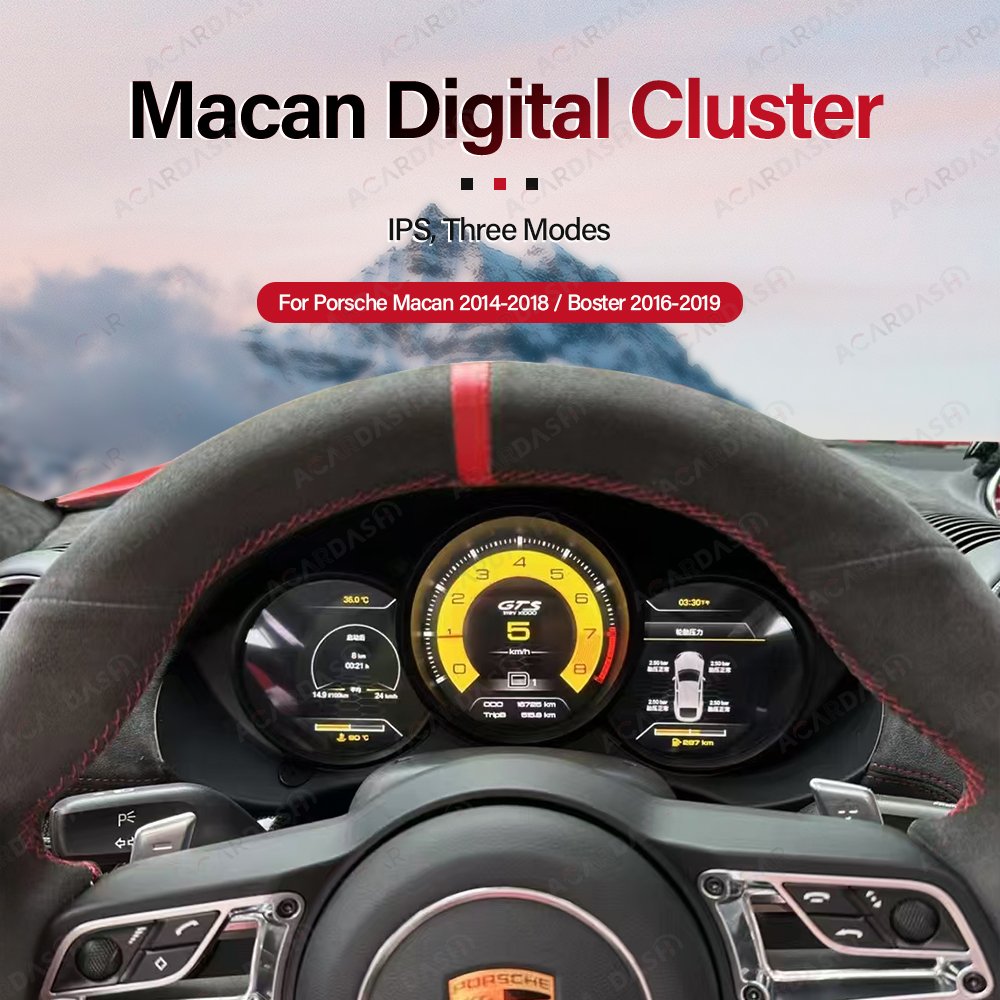 ACARDASH Factory Style Digital Cluster Virtual Cockpit for Porsche Macan 981 982 718 Odometer Dashboard Speed Meter