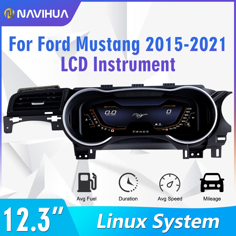 Navihua New Design Linux System Car Digital Cluster Auto Speeometer LCD Dashboard Instrument Display for Ford Mustang 2015-2021