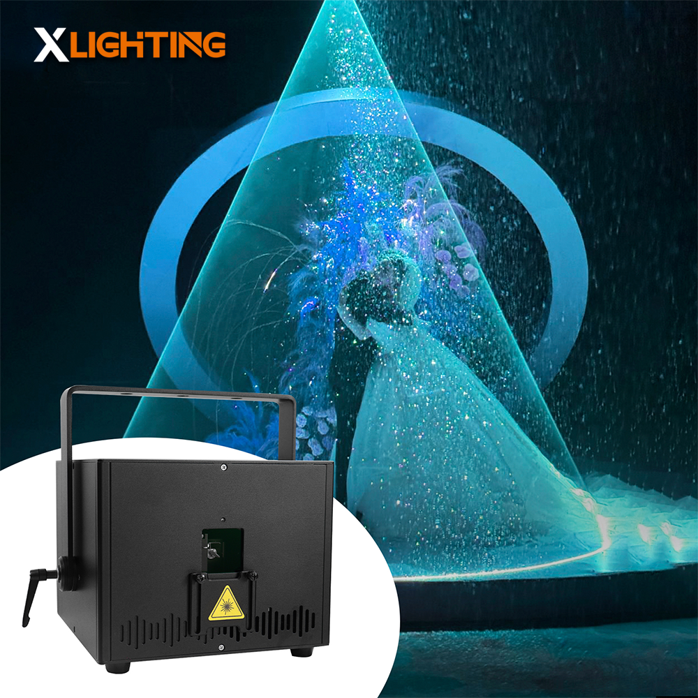 Wedding Laser Light Projector DJ Stage RGB Lights With ILDA DMX Controller Full Color Projection Lights Lazer