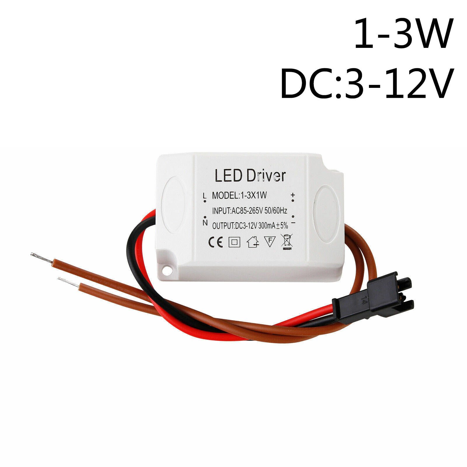 LED Driver 3W 12W 18W 36W Power Supply Transformer AC 110V 220V DC 12V 24V 300ma