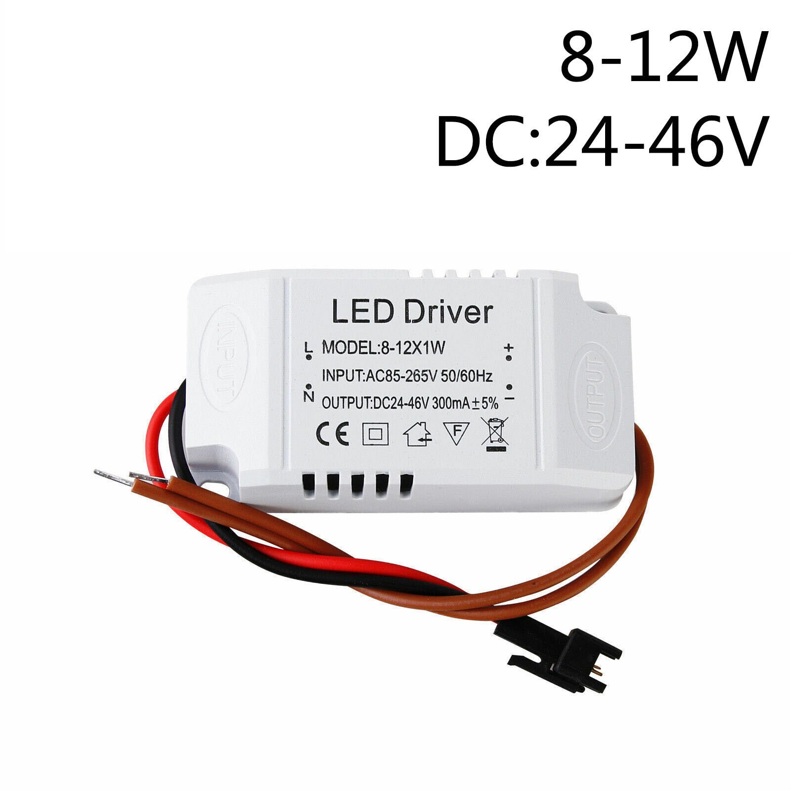 LED Driver 3W 12W 18W 36W Power Supply Transformer AC 110V 220V DC 12V 24V 300ma