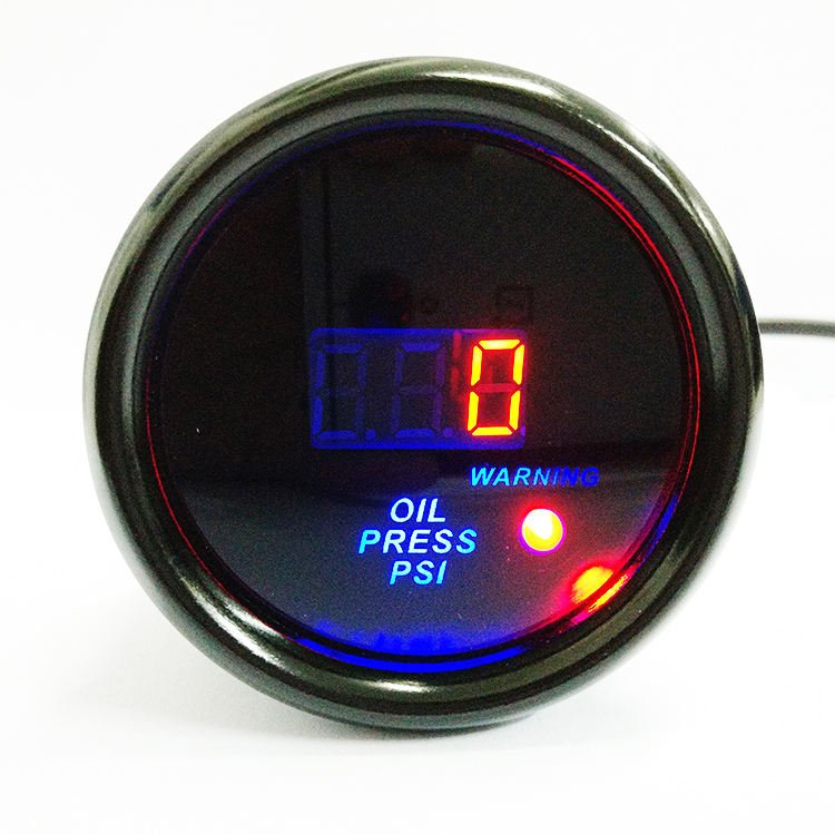 Oil Pressure Gauge PSI Meter Car Electronic Voltmeter Volt Gauge Red Digital Auto Meter
