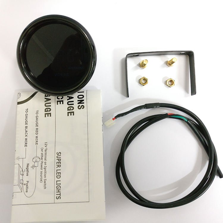 Oil Pressure Gauge PSI Meter Car Electronic Voltmeter Volt Gauge Red Digital Auto Meter