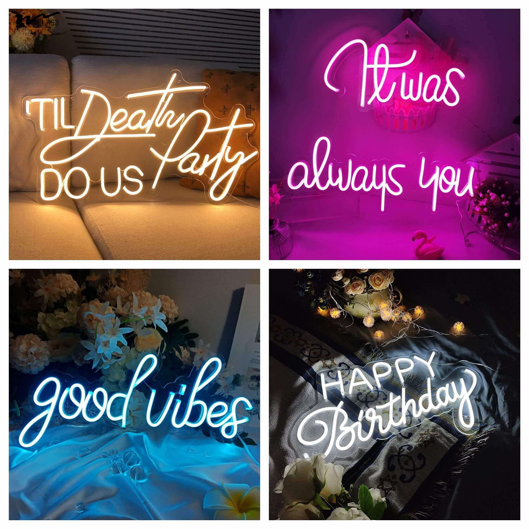 LED Neon Lights USB Switch Brightness Adjustable Wedding Reception Backdrop Neon Signs for Office Gym Gamer Room Decoration