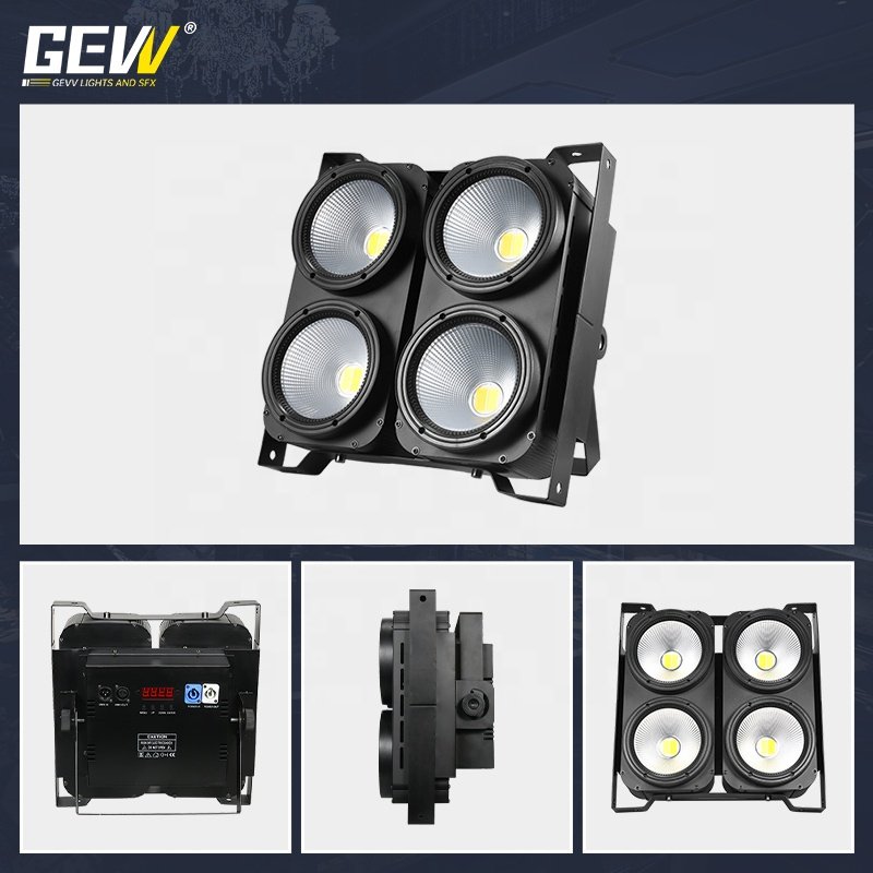 GEVV 4x100W 4 Eyes 4*100W DMX512 COB Blinder Audience Blinders Led Cob Par Light for Party Show Theater Studio Stage Light