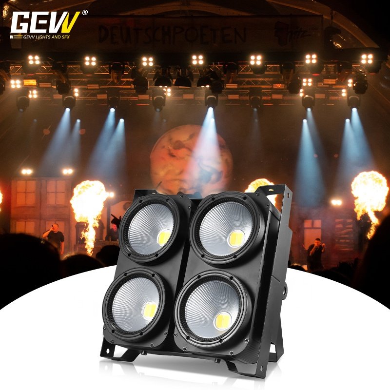 GEVV 4x100W 4 Eyes 4*100W DMX512 COB Blinder Audience Blinders Led Cob Par Light for Party Show Theater Studio Stage Light