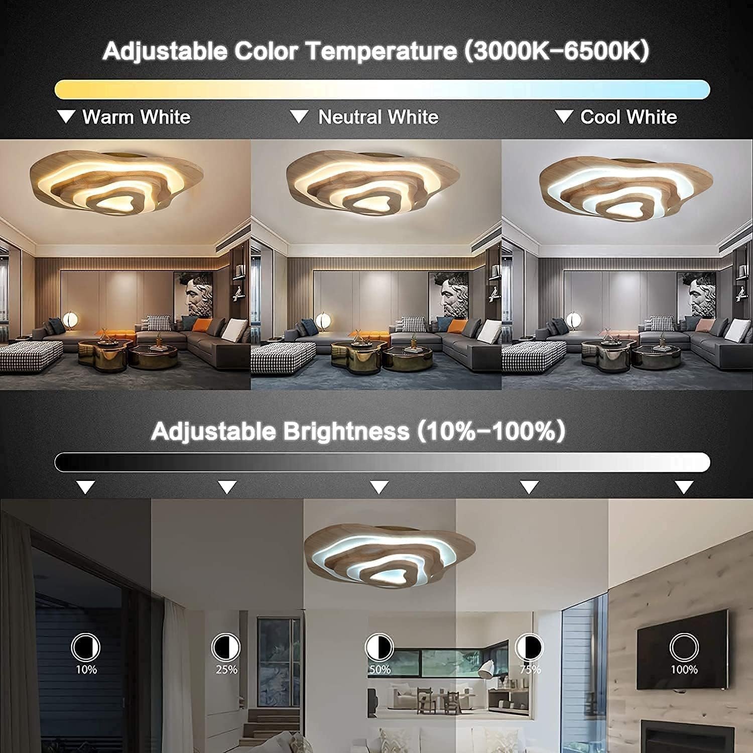 The New 3 Storey Wooden Ceiling Light Fixtures for Living Room Bedroom Kids Room Oak Modern Irregular Design Wood Ceiling Light