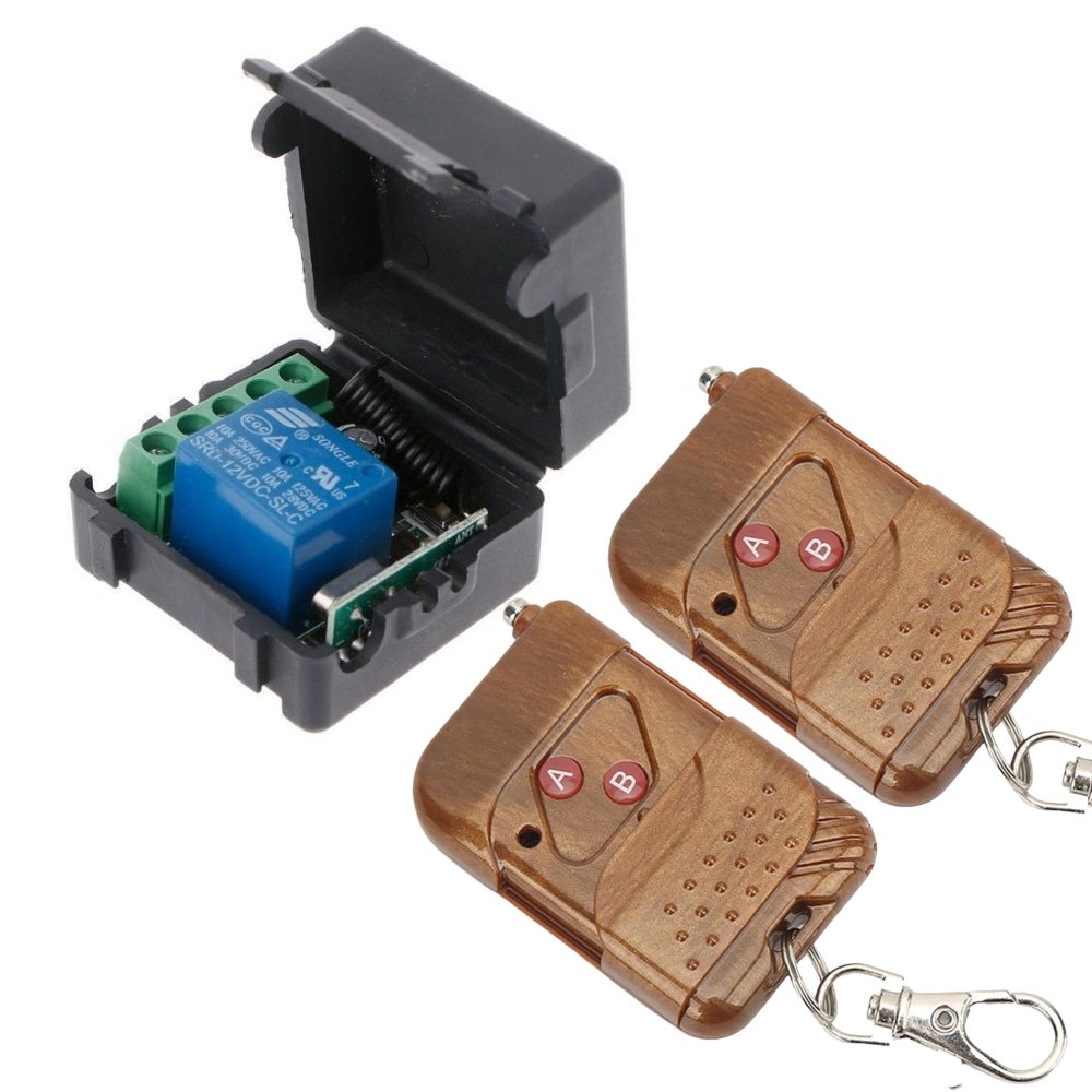315 433mhz Wireless RF Transmitter Receiver 1 Channel Metal Design with DC 12V Power Supply and Rolling Code