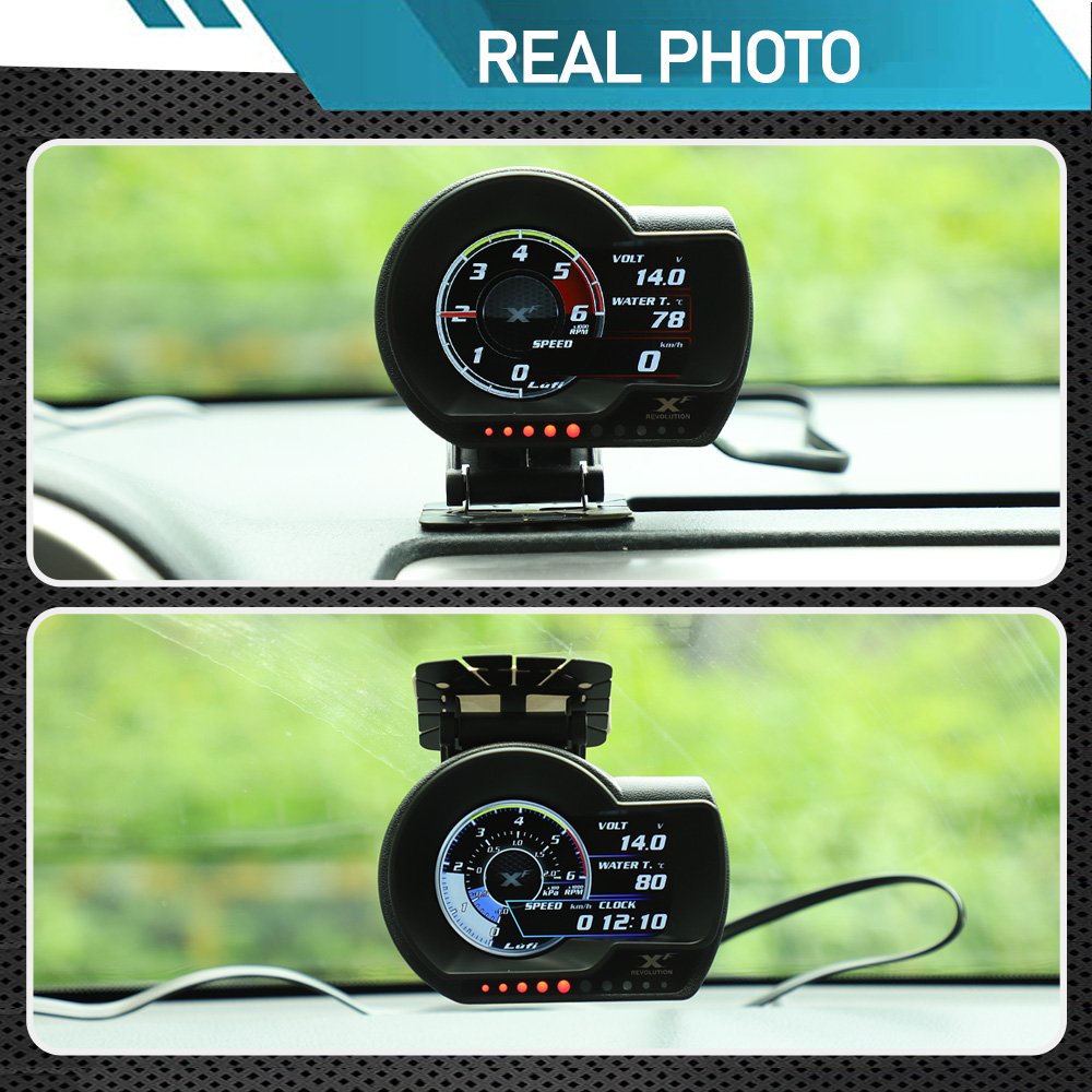 Multi Function Digital Gauge Meter Lufi XF Obd2 Digital Auto Meter Turbine Pressure OBD HUD Head up Display