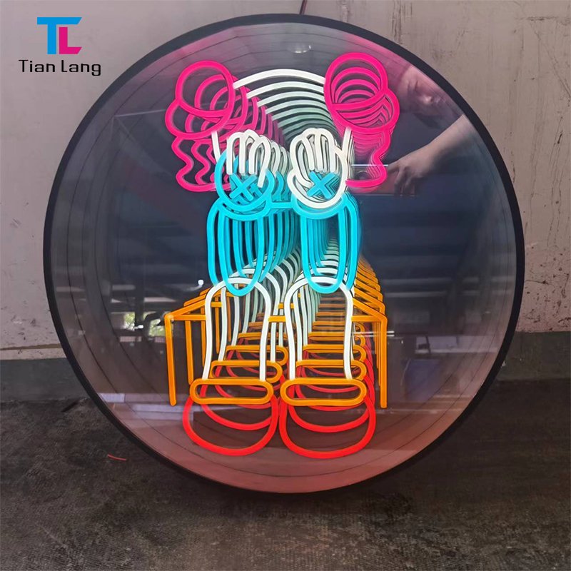 New Trend Wall-mounted Floor-standing Custom High Quality Led Infinity Light Sign 3d Mirror Wall Mirror for Party Room Decorate