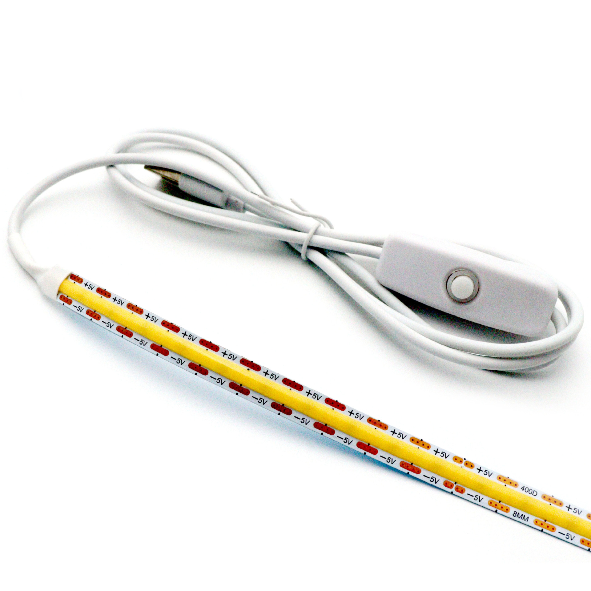 Hot Sales DC 5V USB On/off Switch COB Led Strip Lights Rope Light with Usb Plug Cob Dimmable Led Strip