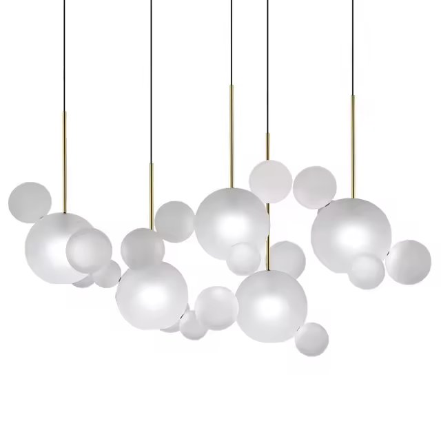 Nordic Modern LED Chandelier Nordic Modern Creative Ball Mickey LED Chandelier Glass Modern Household Living Room
