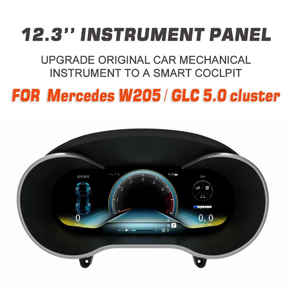 Digital Cluster LCD Speedometer for Mercedes Benz C W205 GLC X205 2015-2018 Multimedia Player Dashboard Speed Meter for Car