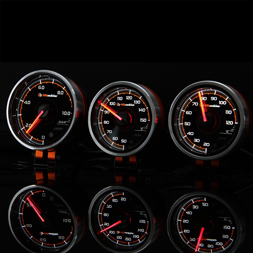 Racing Car Gauge Auto Meter 2.5 Inch 60mm and Smoked Black Face Diesel and Digital Boost Gauge 3 Bar