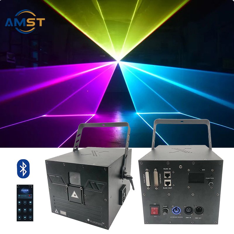 Powerful 5W RGB Disco DJ Laser Lighting DMX 512 for Bluetooth Controlled for Club Holiday KTV Wedding-Stage Party Lighting
