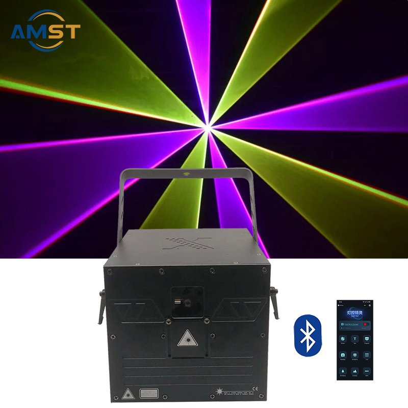 Powerful 5W RGB Disco DJ Laser Lighting DMX 512 for Bluetooth Controlled for Club Holiday KTV Wedding-Stage Party Lighting