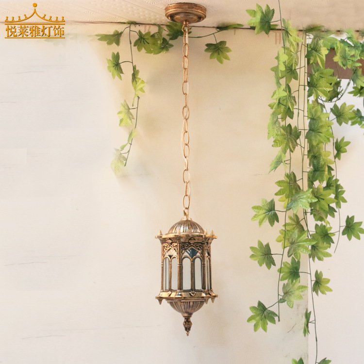 European Retro Aisle Light Outdoor Waterproof Chandelier Lighting Simple Balcony Courtyard Landscape Garden Lights