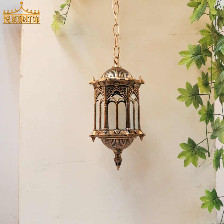 European Retro Aisle Light Outdoor Waterproof Chandelier Lighting Simple Balcony Courtyard Landscape Garden Lights