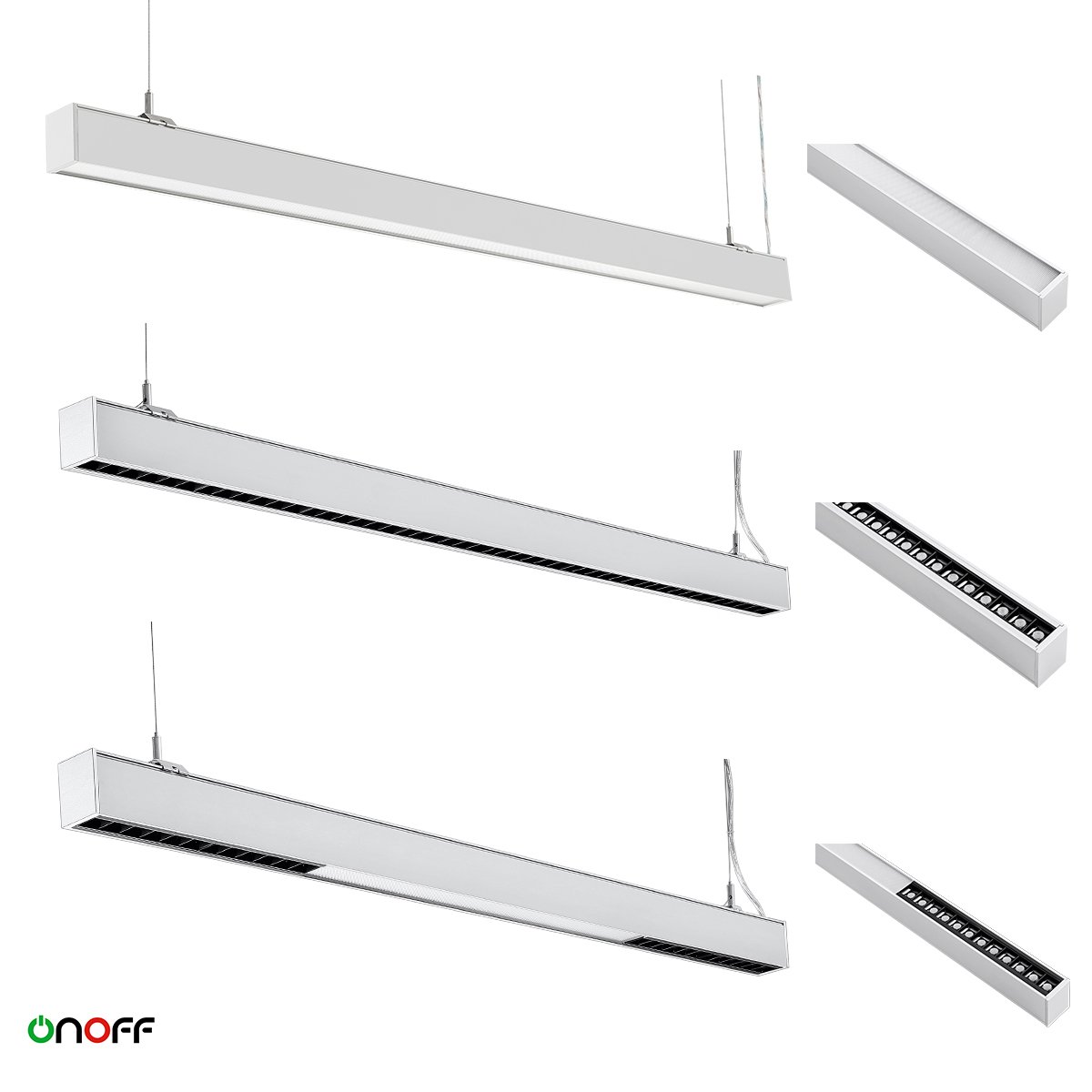 Suspended Linkable Modular Led Linear Light White Black Linear Ceiling Light for Workshop