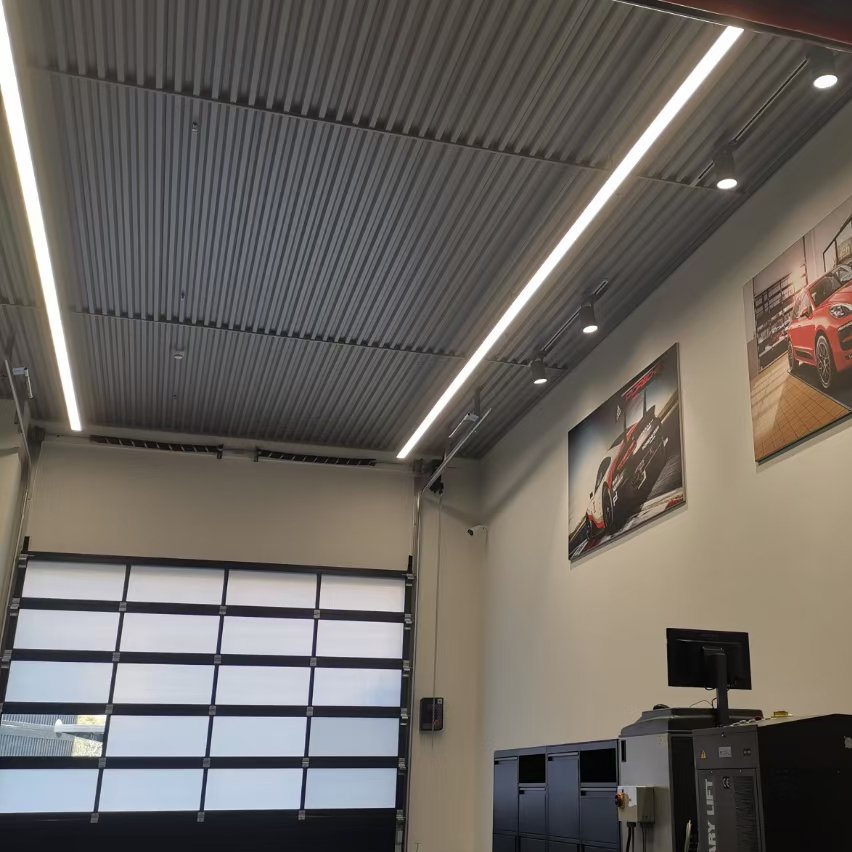 Suspended Linkable Modular Led Linear Light White Black Linear Ceiling Light for Workshop